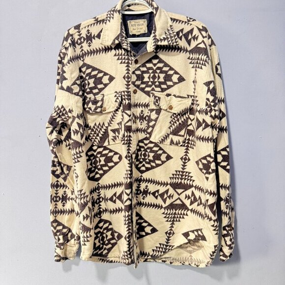 New Roads large mens aztek print flannel shirt - Picture 1 of 5